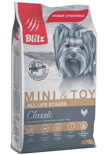 Blitz Classic Mini & Toy сухой корм для собак миниатюрных пород всех возрастов