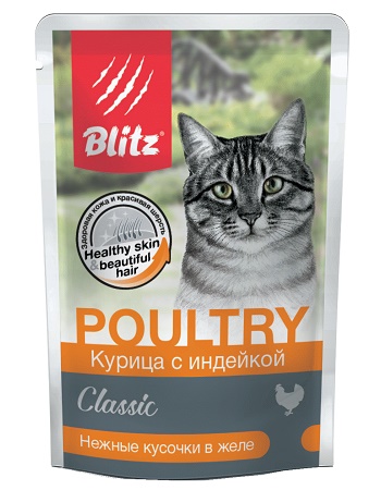 Blitz Classic Poultry влажный корм для кошек Курица с индейкой
