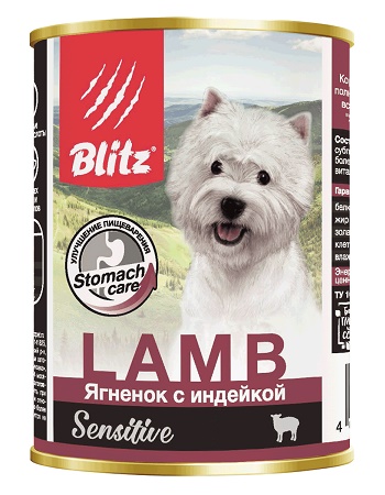 Blitz Sensitive Lamb влажный корм для собак Ягненок с индейкой