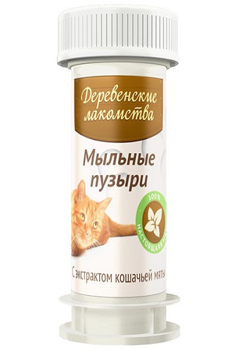 Деревенские лакомства мыльные пузыри с кошачьей мятой
