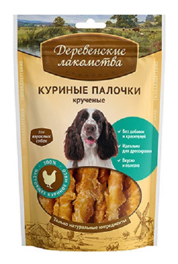 Деревенские лакомства для собак куриные палочки крученые