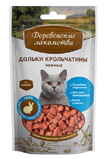 Деревенские лакомства для кошек дольки крольчатины нежные