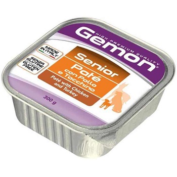 Gemon Senior консервы для пожилых собак с курицей и индейкой