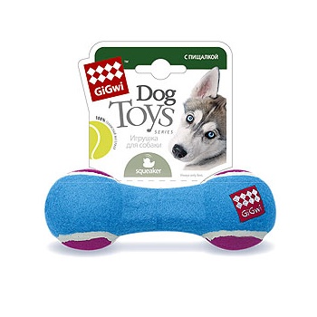 GiGwi игрушка для собак Гантеля средняя с пищалкой 18 см (75005)