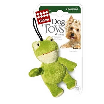 GiGwi игрушка для собак Лягушка с пищалкой 10 см (75022)