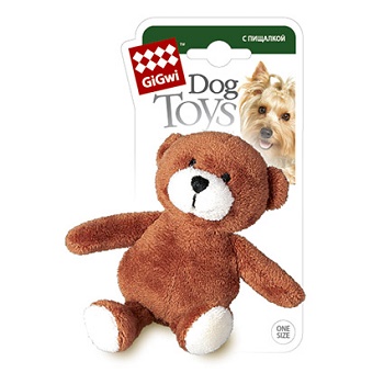 GiGwi игрушка для собак Мишка с пищалкой 10 см (75022A)