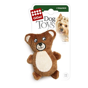 GiGwi игрушка для собак Мишка с пищалкой 10 см (75023)