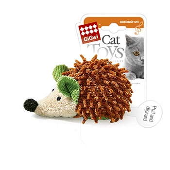 GiGwi игрушка для кошек Ежик со звуковым чипом 7 см (75033)