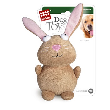 GiGwi игрушка для собак Кролик с пищалкой 16 см (75053)