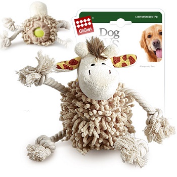 GiGwi игрушка для собак Жираф с теннисным мячом 20 см (75072)