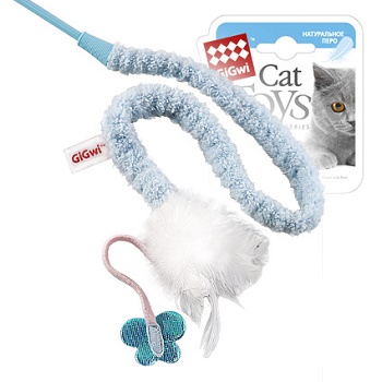 GiGwi игрушка для кошек Дразнилка на стеке с пером 73 см (75112)
