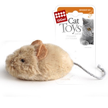GiGwi игрушка для кошек Мышка со звуковым чипом 13 см (75217)
