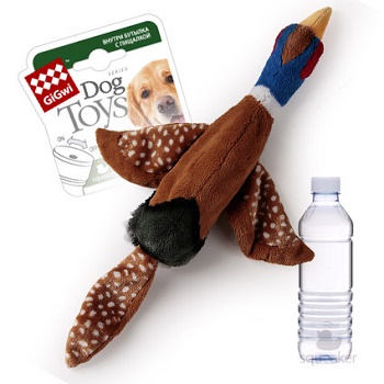 GiGwi игрушка для собак Птица с бутылкой с пищалкой 57 см (75225)