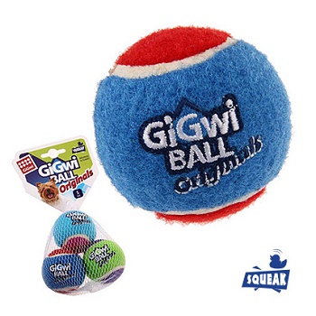GiGwi игрушка для собак Мяч с пищалкой 4,8 см (3 шт.) (75339)