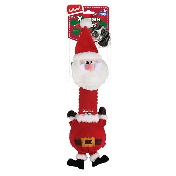 GiGwi игрушка для собак Дед Мороз с пищалкой 45 см (75470)
