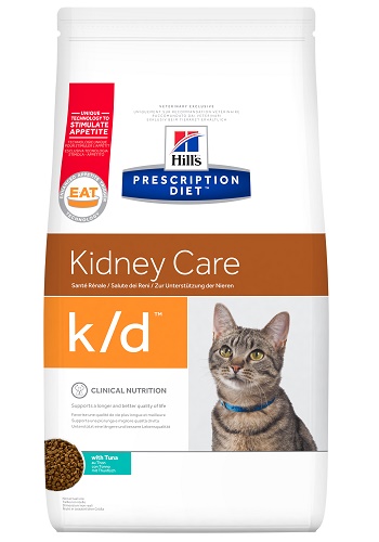 Hill's Prescription Diet K/D Kidney Care сухой корм для кошек при почечной недостаточности с тунцом