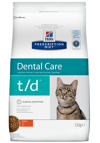 Hill's Prescription Diet T/D Dental Care сухой корм для кошек для здоровья полости рта