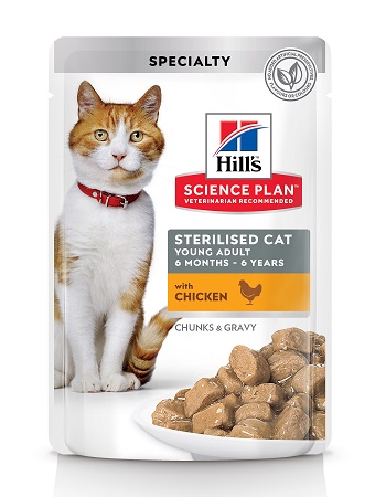 Hill's Science Plan Sterilised Cat влажный корм для кошек и котят от 6 месяцев с курицей