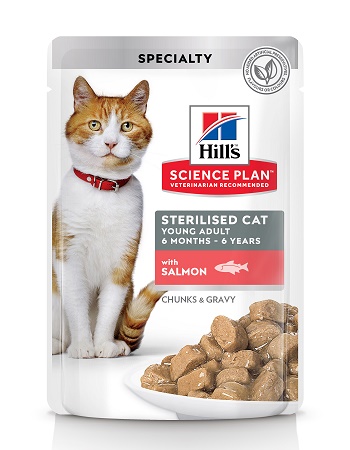 Hill's Science Plan Sterilised Cat влажный корм для кошек и котят от 6 месяцев с лососем