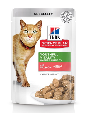 Hill's Science Plan Youthful Vitality влажный корм для пожилых кошек с лососем
