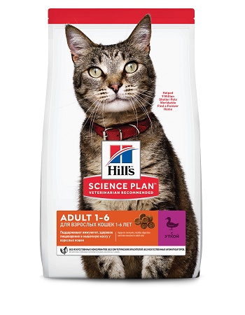 Hill's Science Plan Adult сухой корм для взрослых кошек с уткой