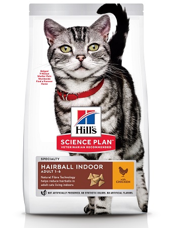 Hill's Science Plan Hairball Indoor сухой корм для взрослых кошек для вывода шерсти