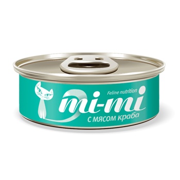Mi-mi консервы для кошек и котят с крабом