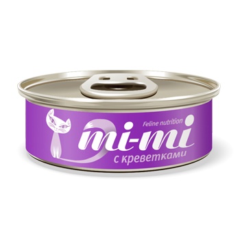 Mi-mi консервы для кошек и котят с креветками