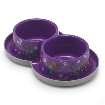 Moderna миска Trendy Dinner Double Bowl "Друзья навсегда" двойная фиолетовая 2x0,35 л (H136-157)