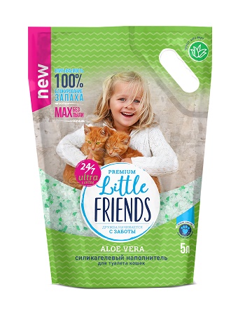 Little Friends Aloe Vera наполнитель для туалета силикагелевый