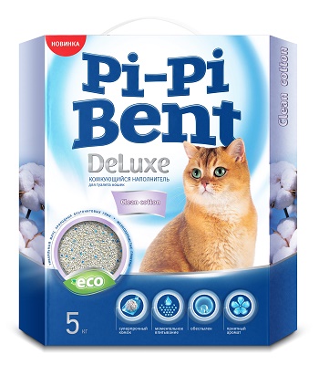 Pi-Pi-Bent DeLuxe Clean Cotton наполнитель комкующийся