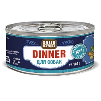 Solid Natura Dinner консервы для собак с кроликом