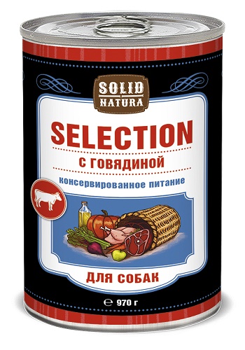 Solid Natura Selection консервы для собак с говядиной