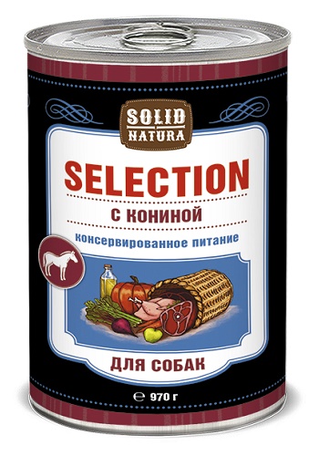 Solid Natura Selection консервы для собак с кониной