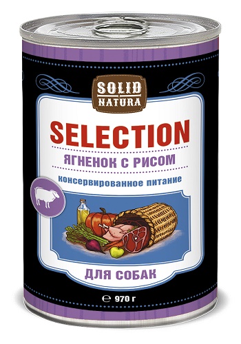 Solid Natura Selection консервы для собак с ягненком и рисом