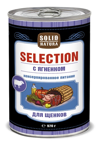 Solid Natura Selection консервы для щенков с ягненком