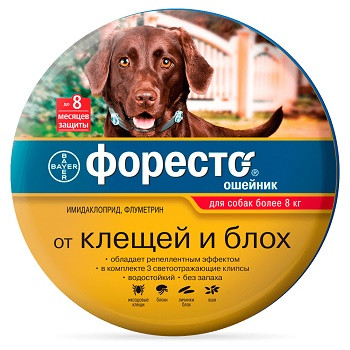 Bayer Форесто ошейник от клещей и блох для собак более 8 кг