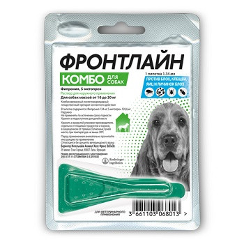 Frontline Combo M (10-20 кг) капли от блох и клещей для собак