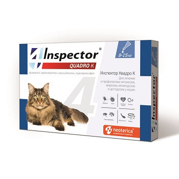 Inspector Quadro K капли противопаразитные для кошек 8-15 кг