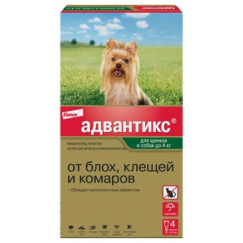 Elanco Адвантикс капли от блох и клещей для собак весом до 4 кг