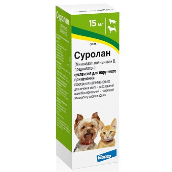 Elanco Суролан капли при отите у собак и кошек