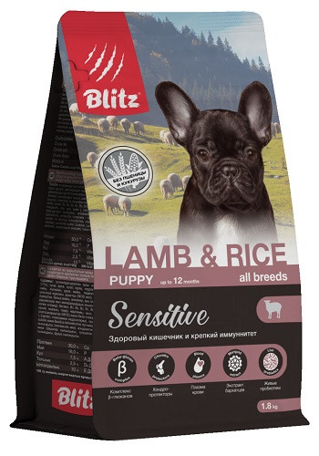 Blitz Sensitive Puppy Lamb & Rice сухой корм для щенков всех пород с ягненком