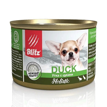 Blitz Holistic Duck влажный корм для собак мелких пород Утка с цукини SALE