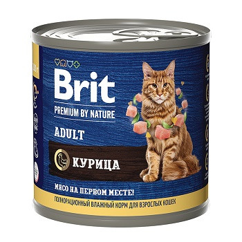 Brit Premium by Nature консервы для взрослых кошек Курица