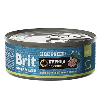 Brit Premium by Nature консервы для собак мелких пород Курица с цукини