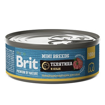 Brit Premium by Nature консервы для собак мелких пород Телятина и язык