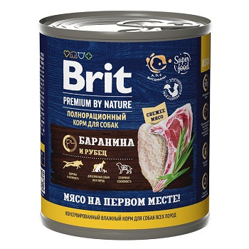 Brit Premium by Nature консервы для собак Баранина и рубец