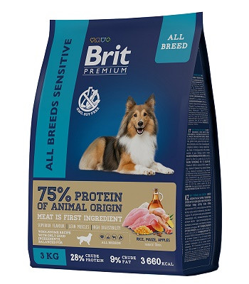 Brit Premium Adult Sensitive сухой корм для собак всех пород
