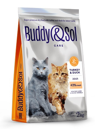 Buddy&Sol Care сухой корм для взрослых кошек Индейка и утка