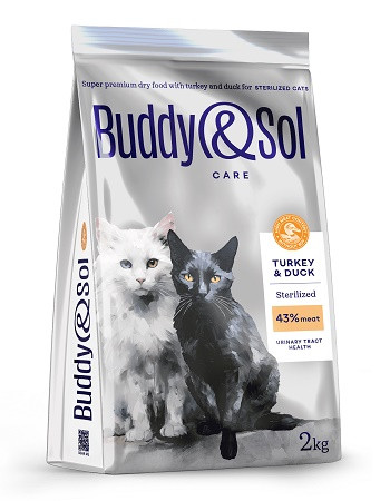 Buddy&Sol Care сухой корм для стерилизованных кошек Индейка и утка